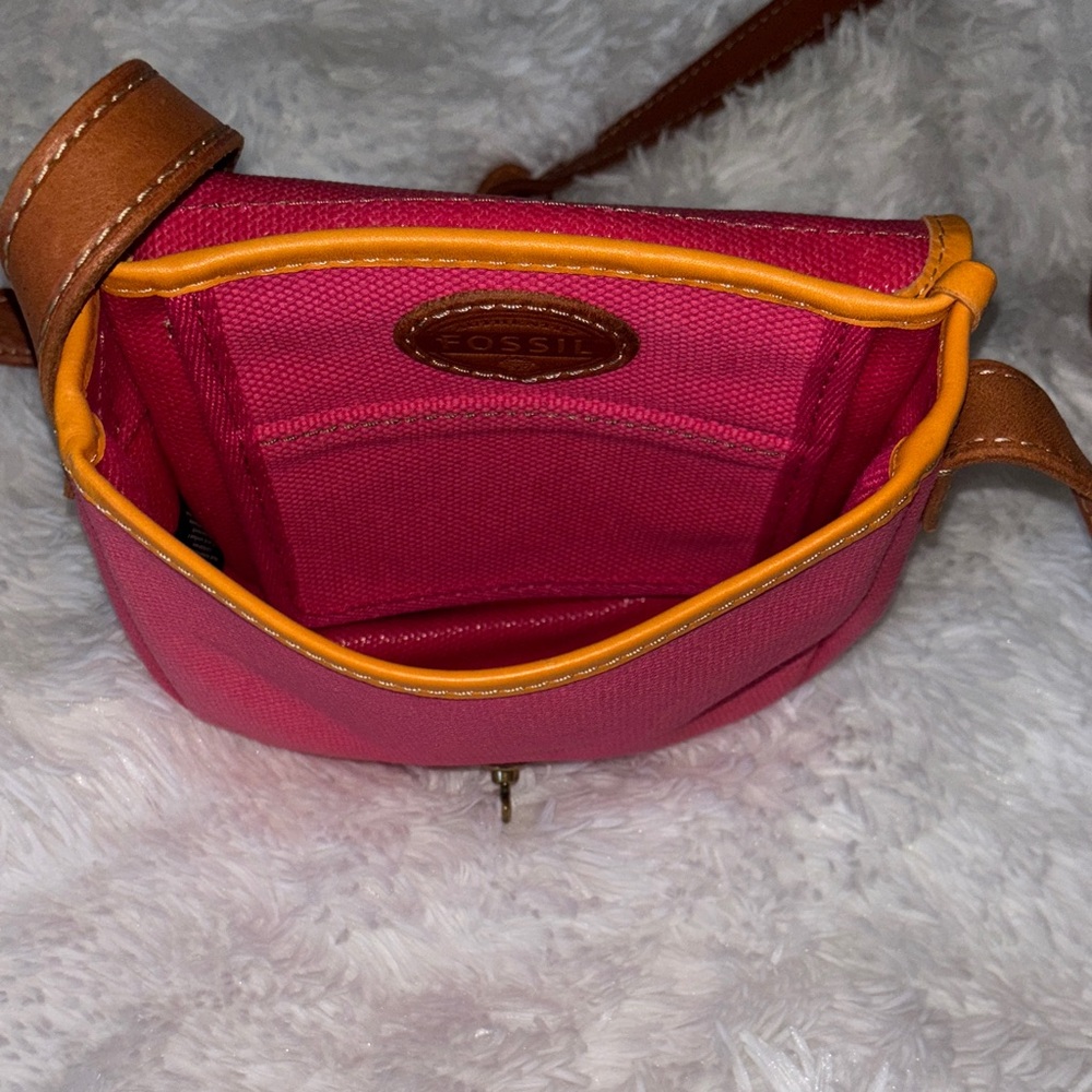 Fossil Pink and Brown Crossbody Bag - Picture 4 of 5